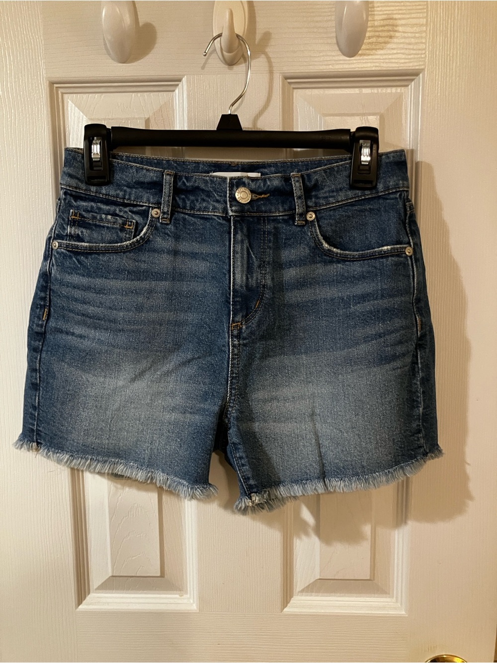 LOFT Petite Frayed High Rise Cut Off Denim Shorts 25P